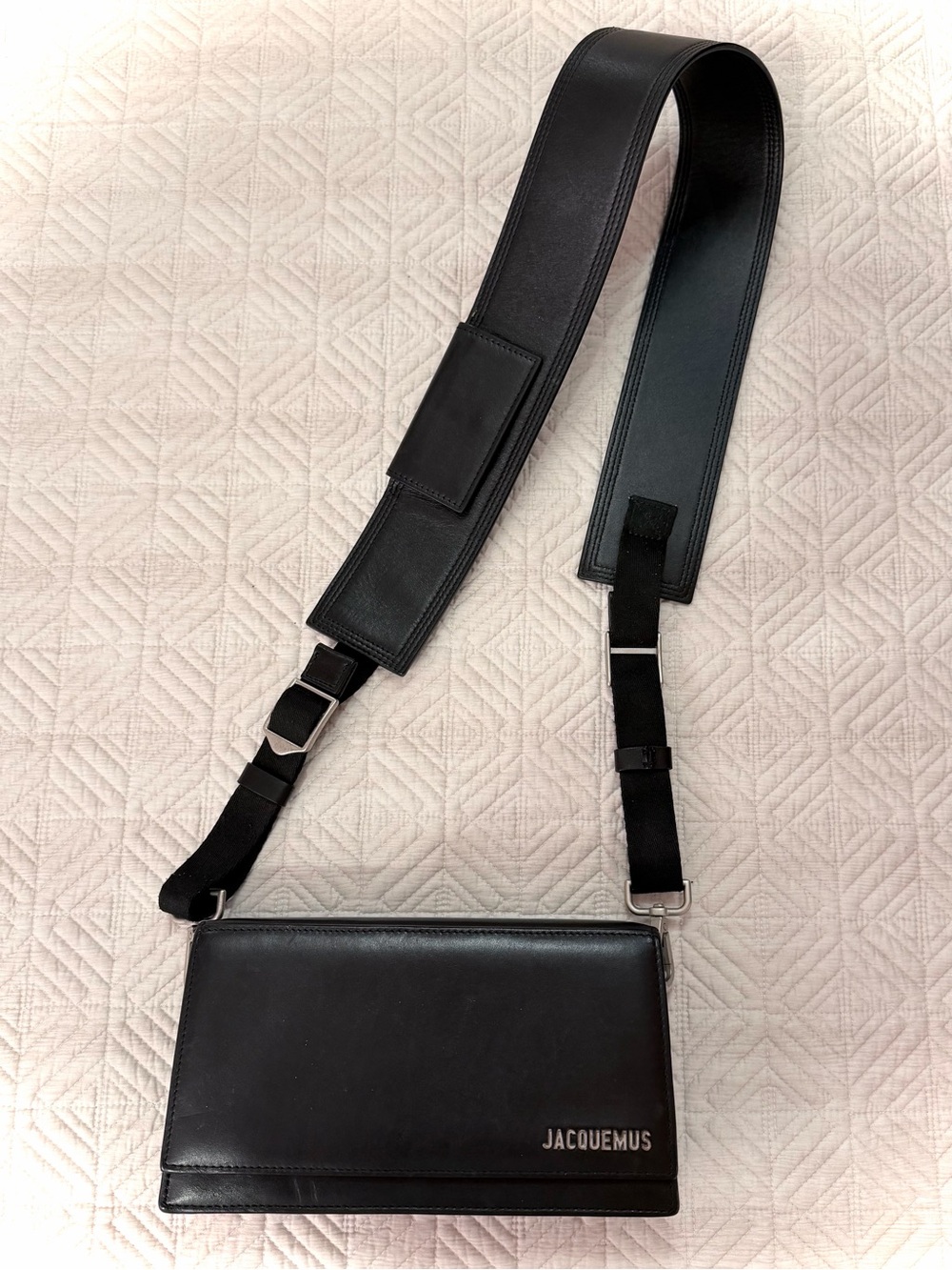 Jacquemus Black Leather Crossbody Bag for Men